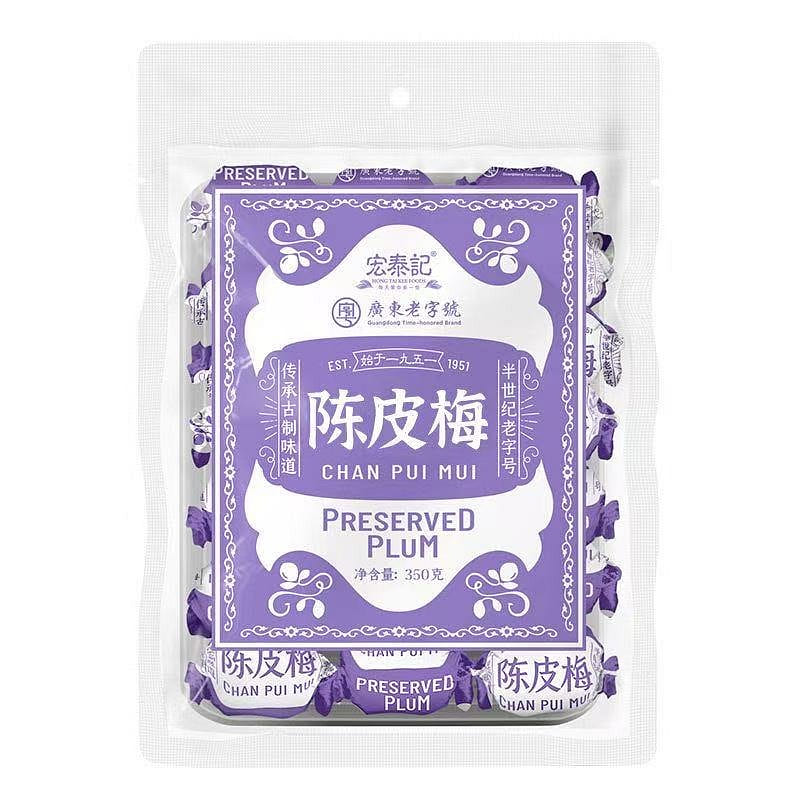 Hongtai Ji Dried Tangerine Peel Plums 350g*1 bag 1 pack