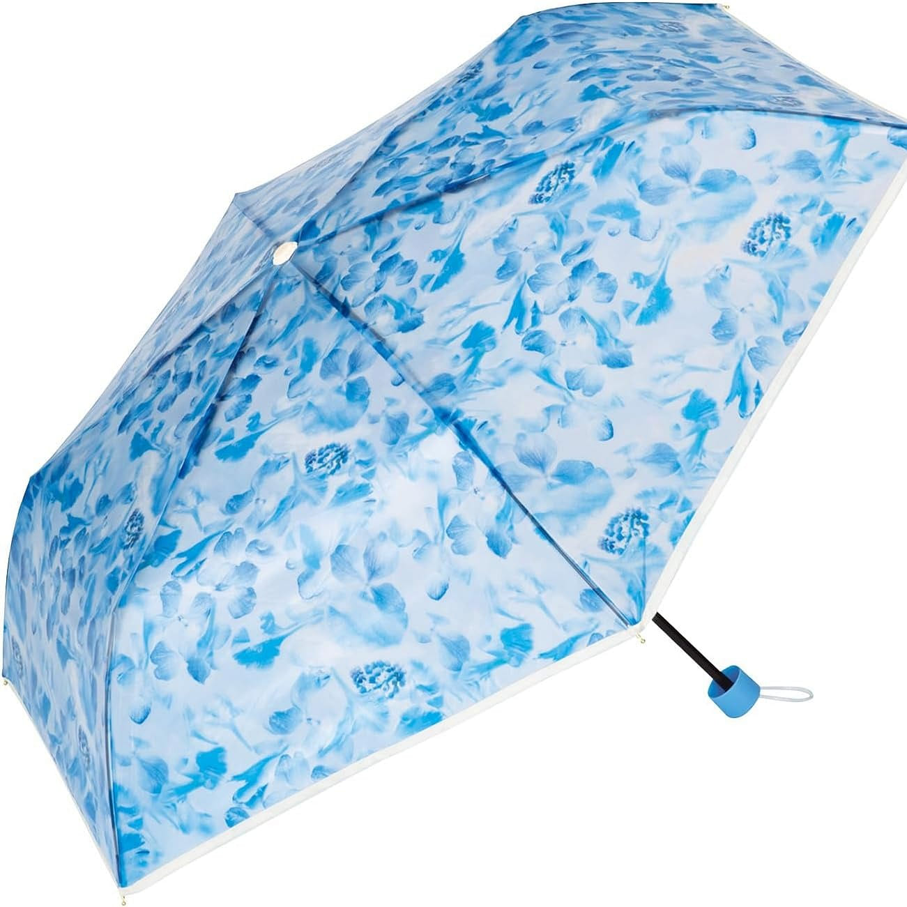 Plantica x Wpc Vinyl Folding Umbrella Blue Floral 1 count