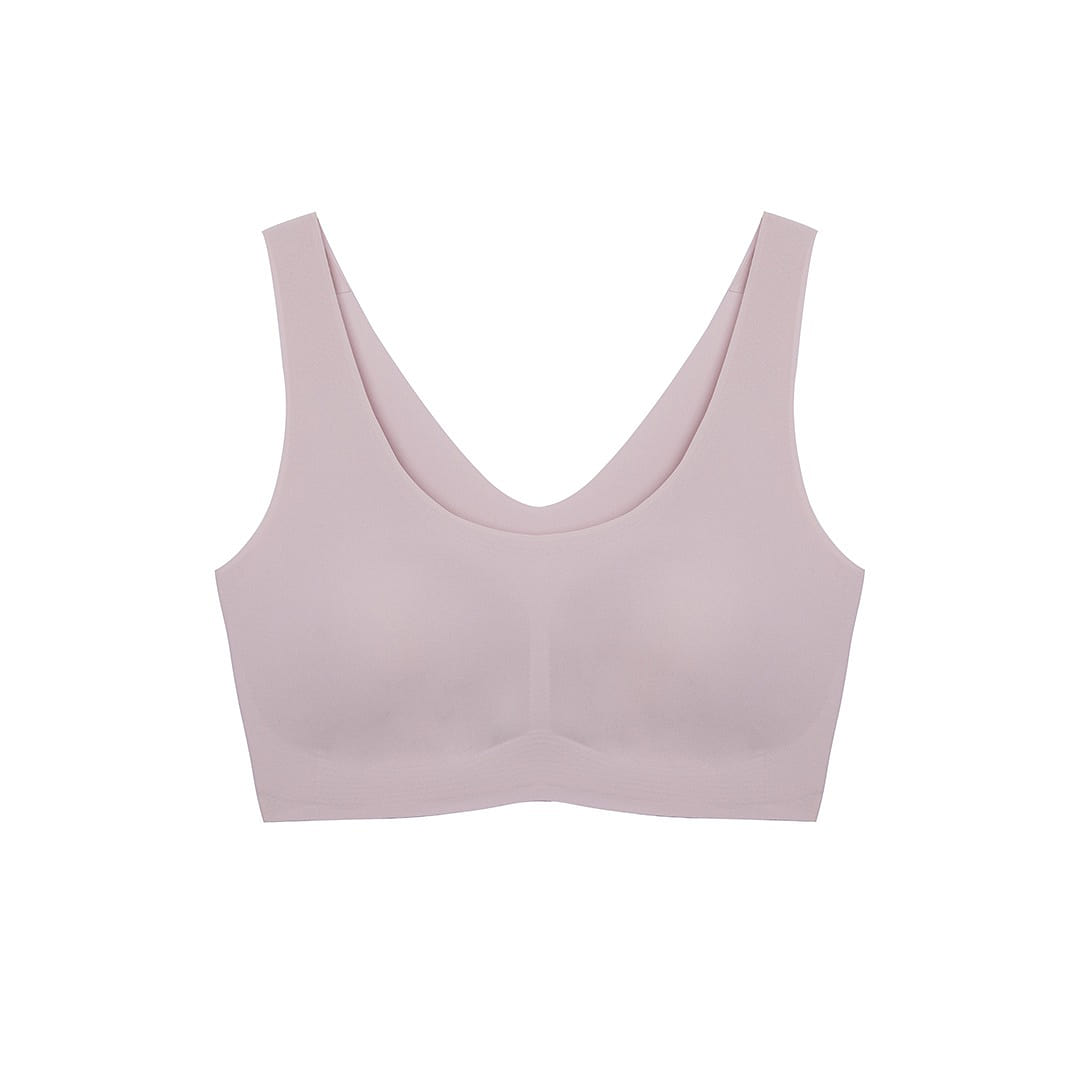 ubras WirelessSeamless Vest Bras Full Coverage Comfort Fixed pad Pink One Size 1 each