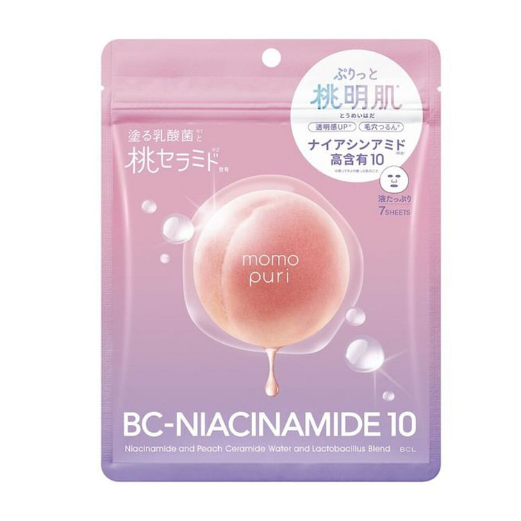 BCL 桃子弹润水光面膜 7片