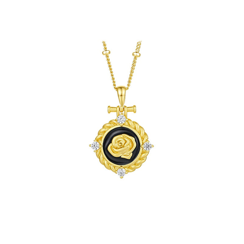 Necklace, female seal, rose pendant, 40+5cm 1 box