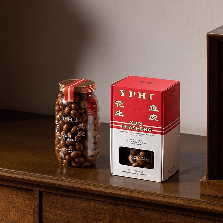 新四海鱼皮花生罐装坚果炒货花生米零食 390 克