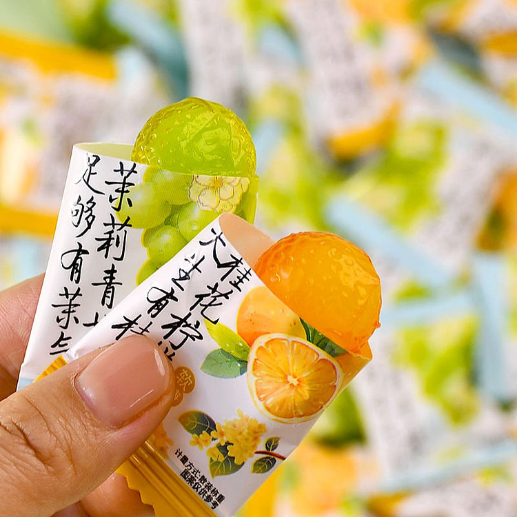 茉莉爆浆青提糖桂花柠檬软糖清新口气薄荷软糖约20颗