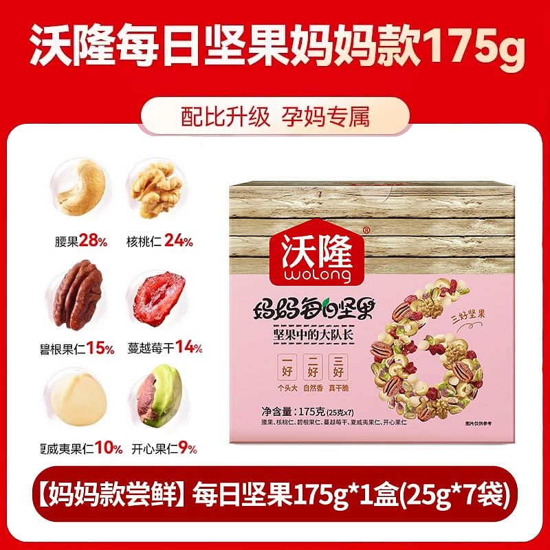 Wallon Mama’s daily nuts 175g/box (25g * 7 bags) 1 pack