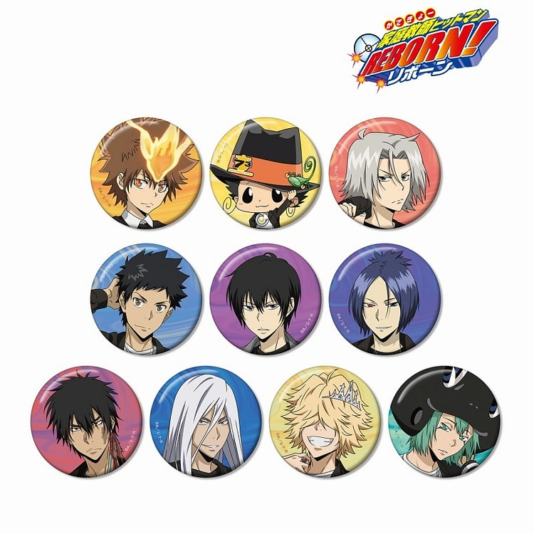 【日本直送】家庭教师 HITMAN REBORN! 全新绘制休闲服版交易圆形胸针徽章（共10种／随机1种入），购买10个整盒发送，库存有限，售完为止！