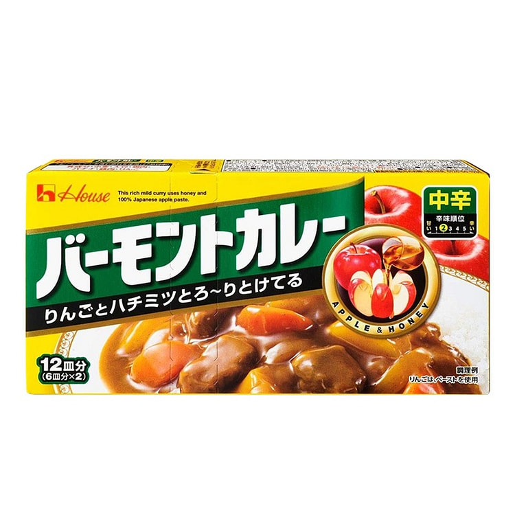 日本原装进口苹果咖喱块230g中辛 230 克