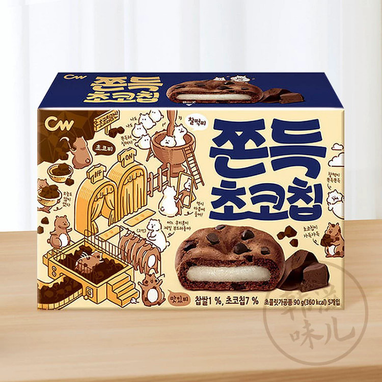韩国进口cw青右巧克力打糕曲奇休闲零食90g*1盒