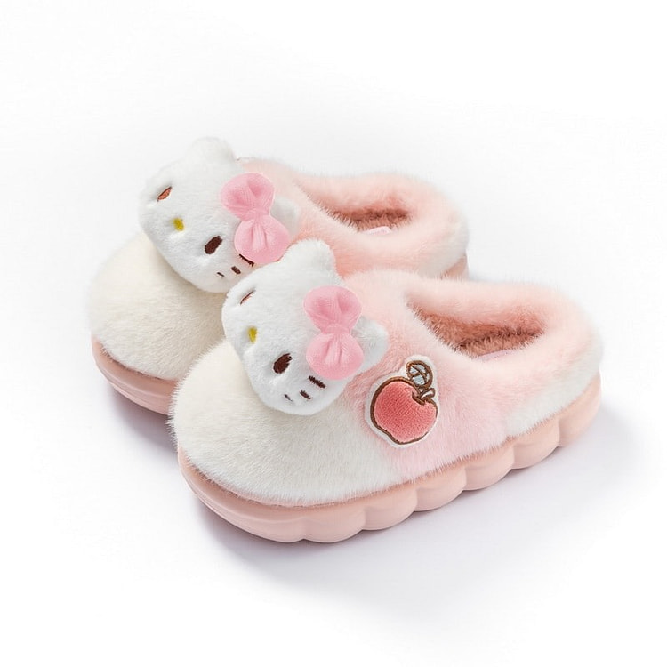 【中国直邮】 FOXTAIL 三丽鸥秋冬棉拖鞋  保暖  儿童 成人 亲子- 凯蒂猫Hello Kitty 40-41(内长24CM)1双