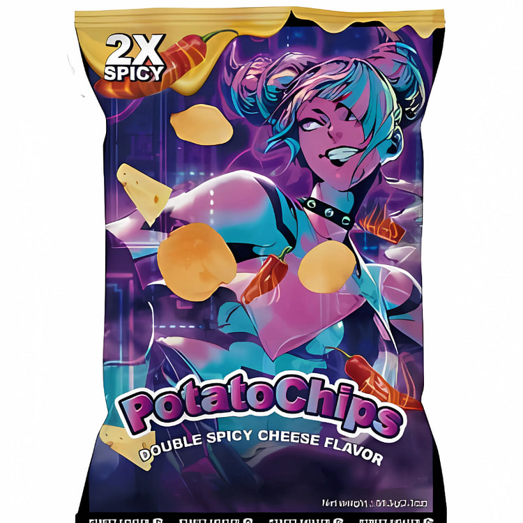 Amandier Street Fighter Potato Chips - Double Spicy Cheese flavor 59.5g