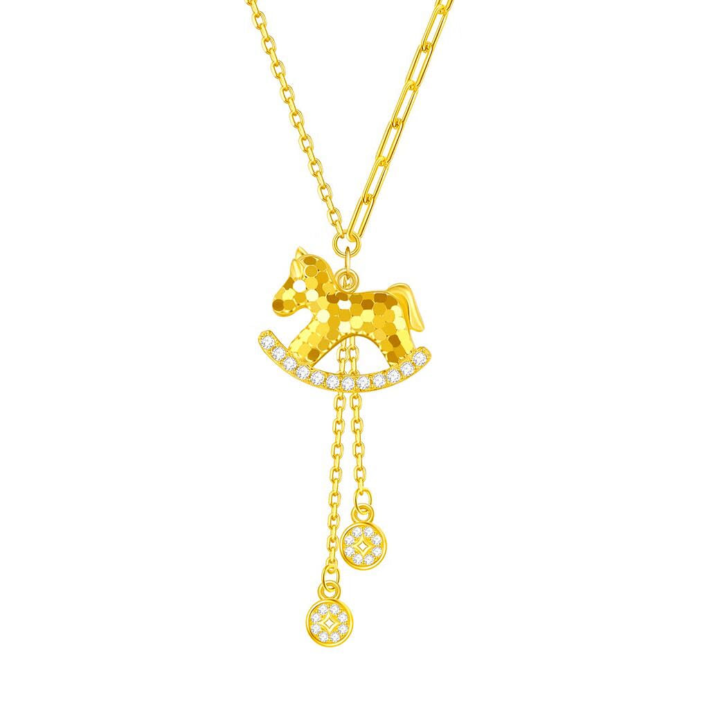 Zhou Dasheng’s zodiac horse necklace made of pure 1 box