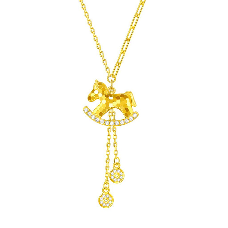 Zhou Dasheng's zodiac horse necklace made of pure 1 box