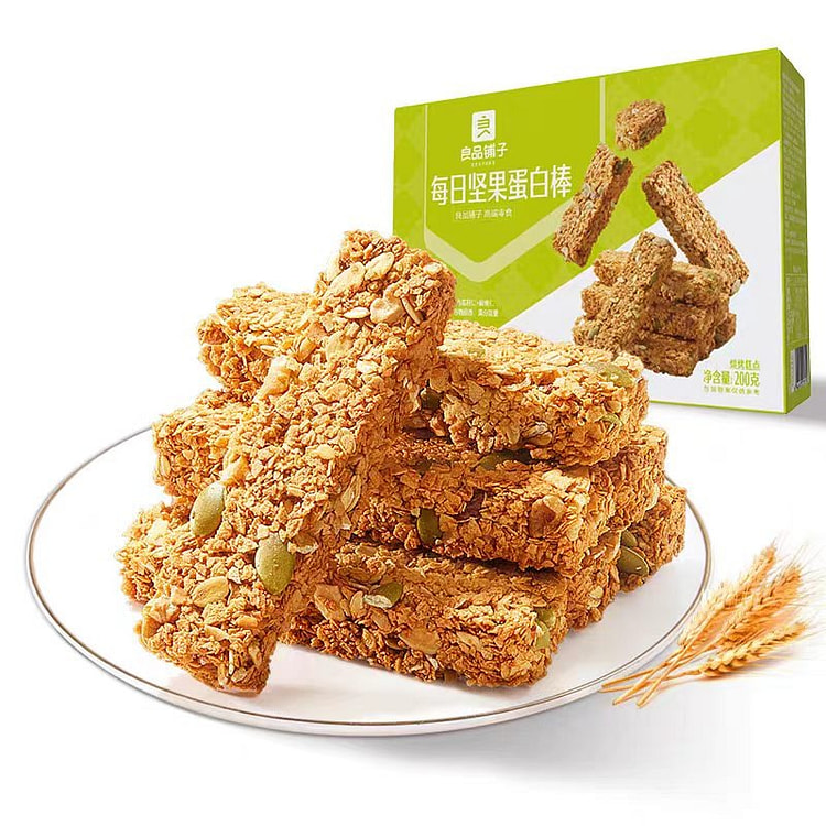 良品铺子每日坚果蛋白棒代餐能量棒饼干燕麦棒解馋零食 200 克