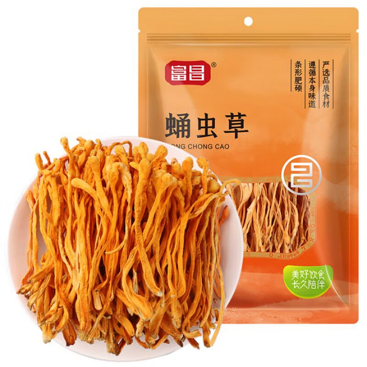 富昌蛹虫草 金孢子头 虫草花 菌菇干货120g