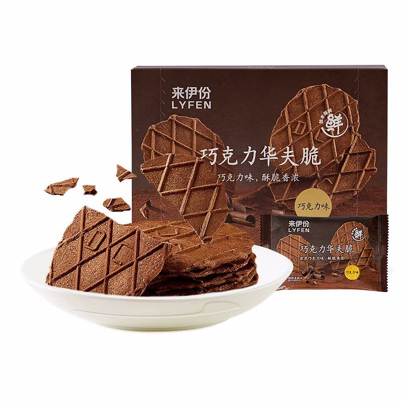 来伊份 巧克力 华夫脆 薄脆饼干 网红饼干 巧克力 华夫饼 零食小吃 88 克