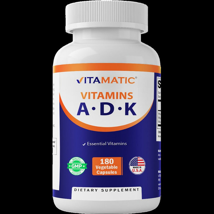 ADK Vitamin Supplement, 180 Veg Capsules
