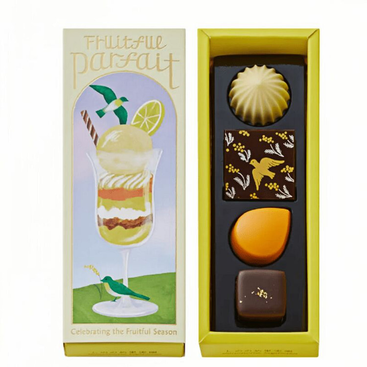 Morozoff Valentine Day Orange Parfait Chocolate4pc 1 box