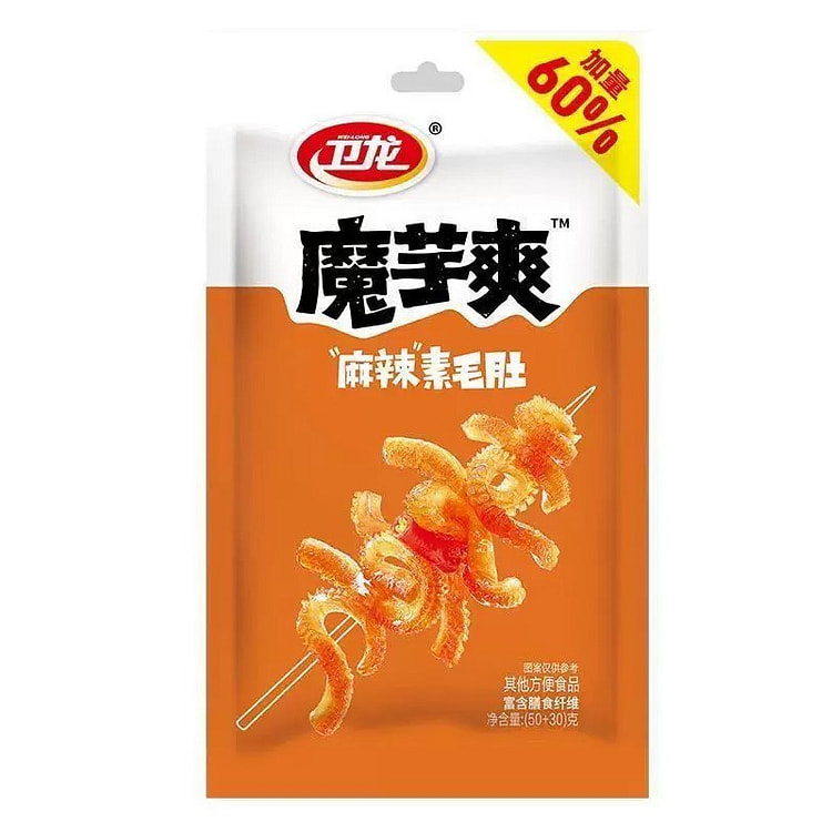 卫龙魔芋爽素毛肚辣条解馋小零食麻辣味80g*1 80 克