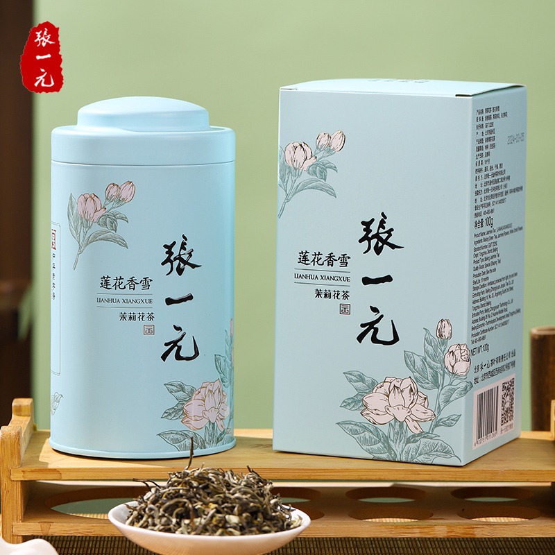 中国茶　茉莉花茶　白雪香　張一元　新品 张一元茶叶特级飘雪浓香茉莉花茶(白雪香)75克1罐张一元茉莉花茶