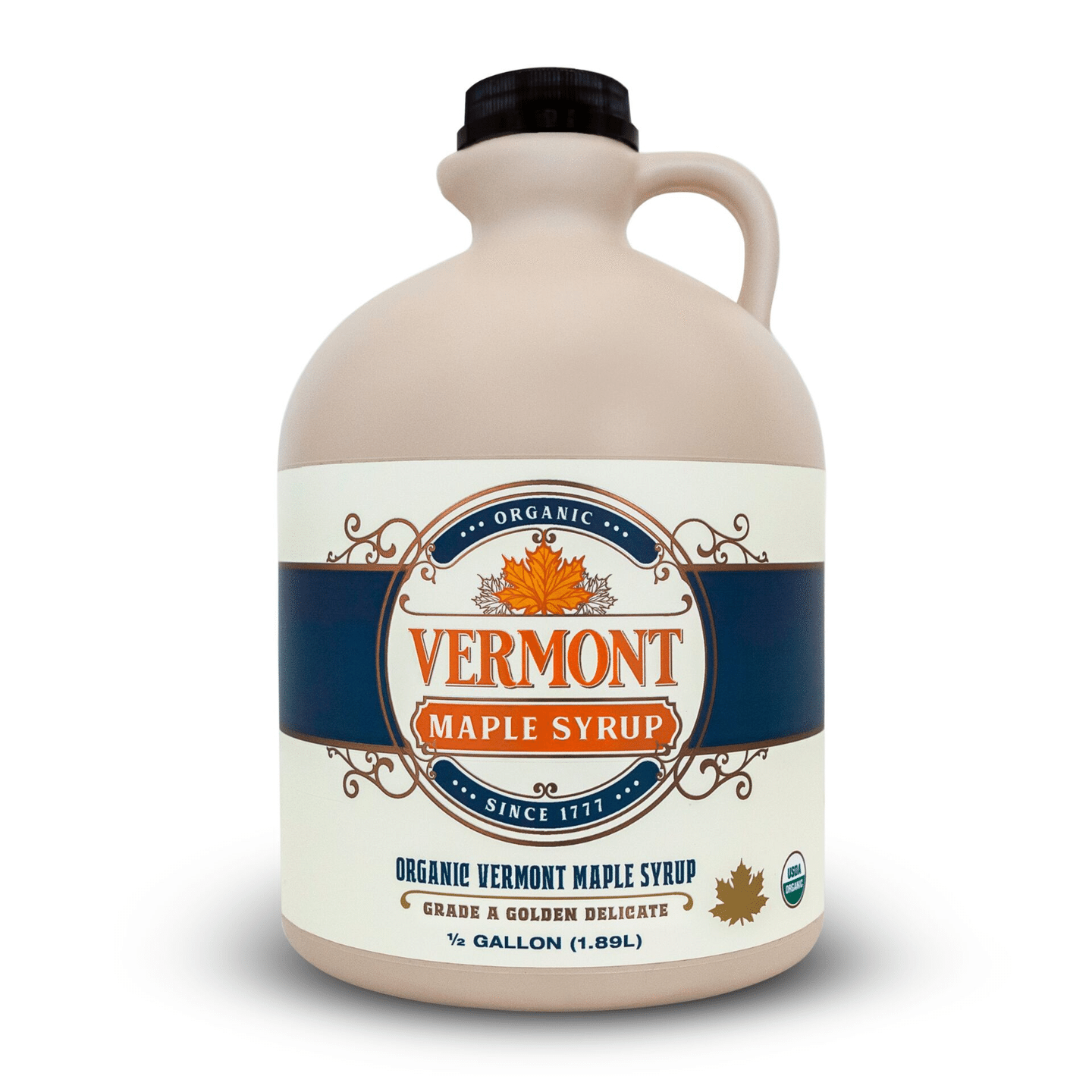 Golden Organic Vermont Maple Syrup - Jug 64 oz - half gallon / Single 94.5 oz