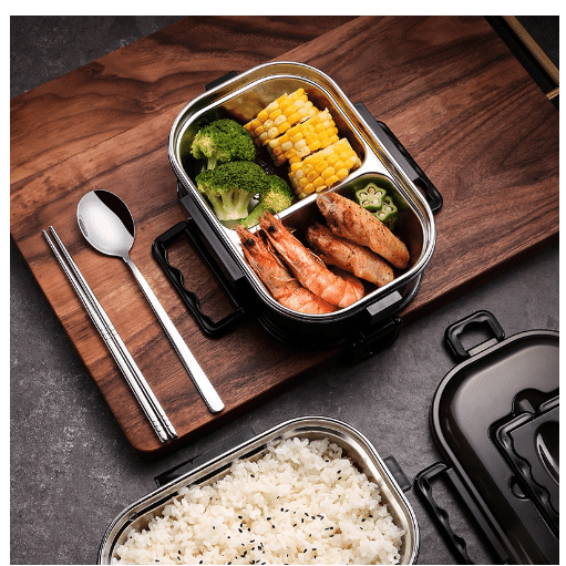 Stainless steel insulated Bento Box portable partition type office worker lunch 1 each