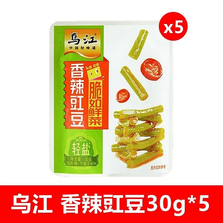 乌江 香辣豇豆 便携开味咸菜下饭菜 30g*5包 1 份