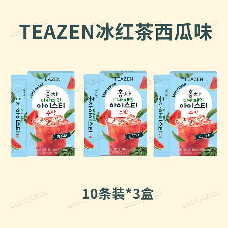TEAZEN冰红茶冲饮0糖冰西瓜味10条*3盒