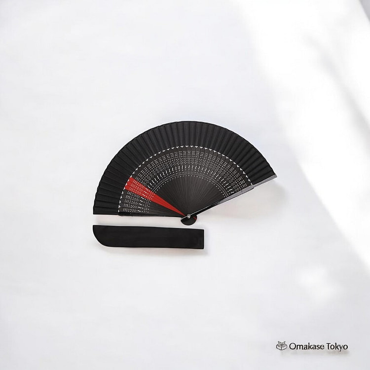 TOuWA Folding Fan-Red and Black 110 g
