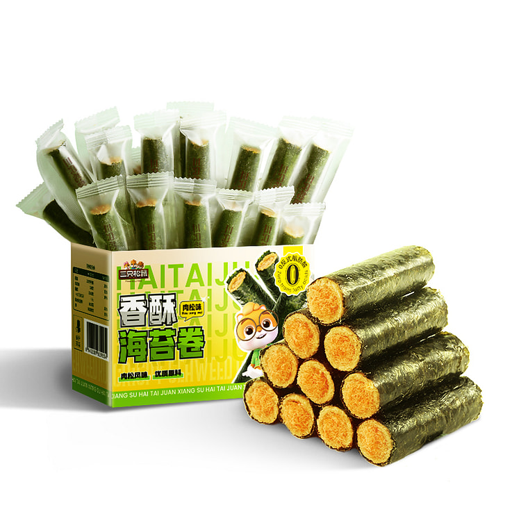 三只松鼠肉松海苔卷独立包装180g*1盒装