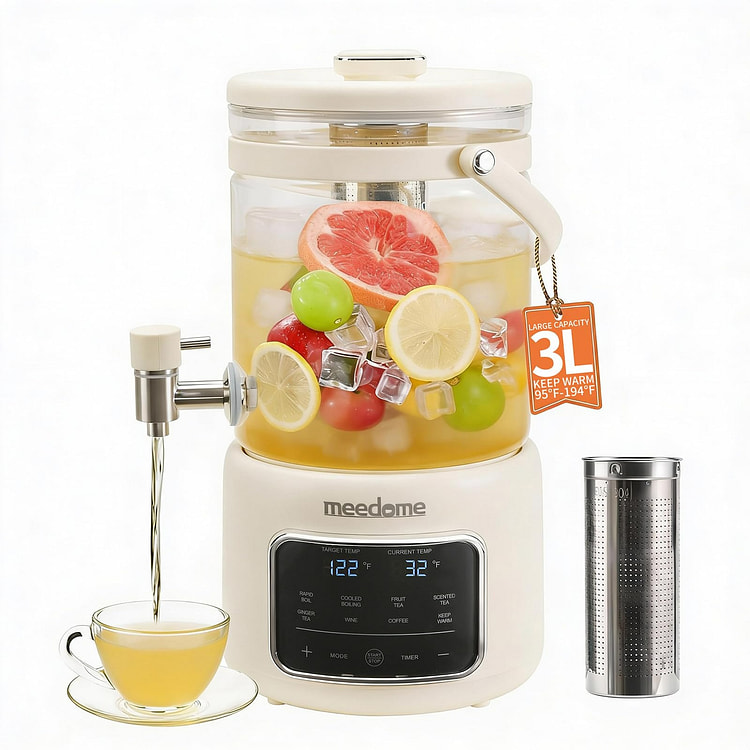 3升电热水壶 养生壶 带龙头带温度控制带不锈钢茶隔 1 份
