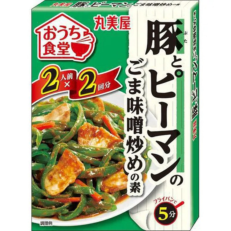 丸美屋家用猪肉甜椒芝麻味噌炒菜底料盒装 140g 1 份