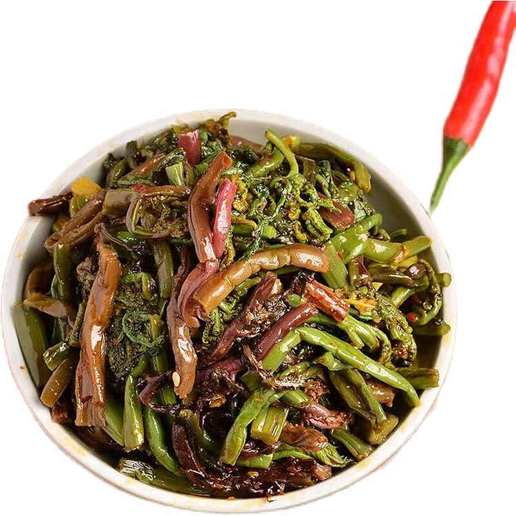 Wild fern and wild vegetables