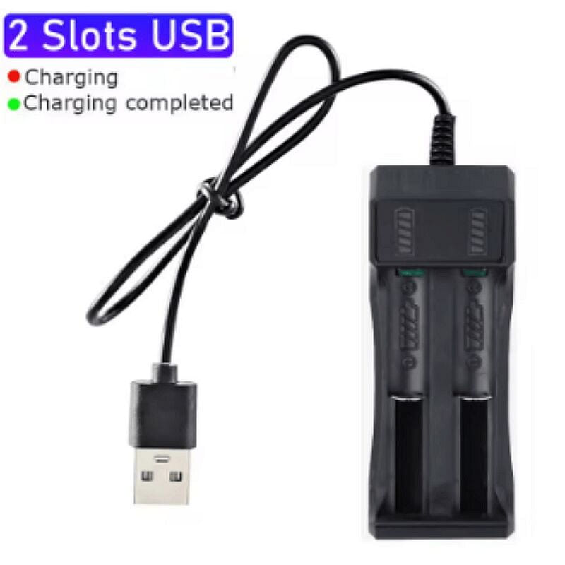 18650 Battery Charger 2 Slots Dual 18650 Charging 1 count