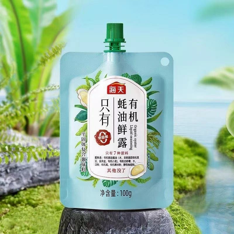 【海天】有机蚝油鲜露 挤挤袋装 炒菜凉拌提鲜调味料 100 克