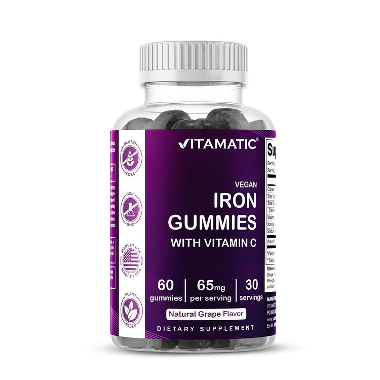 Iron 65mg with Vitamin C - 60 Gummies