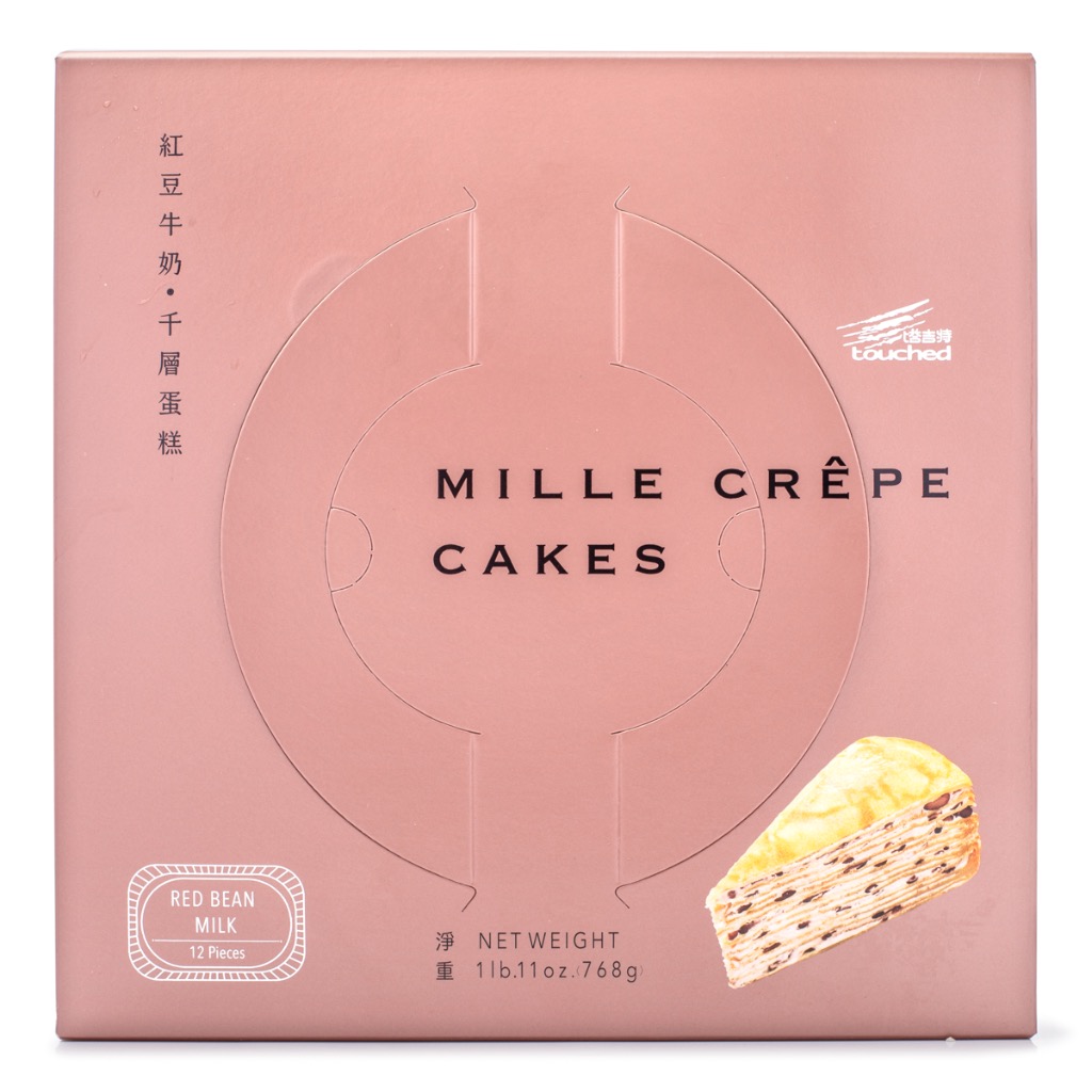 みるくれーぷ Touched 冷凍ミルクレープケーキ 赤豆ミルク味 8インチ - Weee!