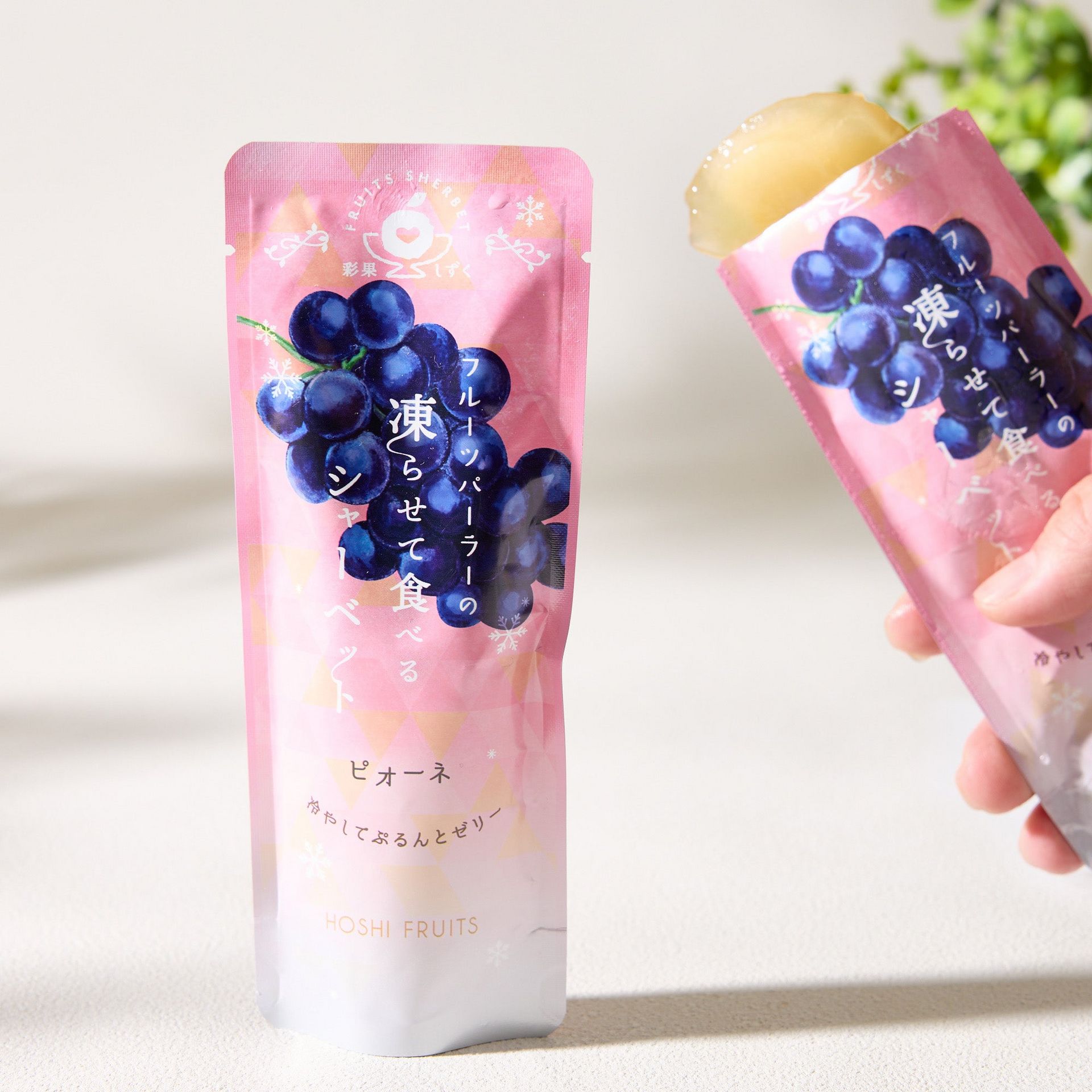 Hoshi Fruits Frozen Sorbet Jelly - Pione Grape 84 그램