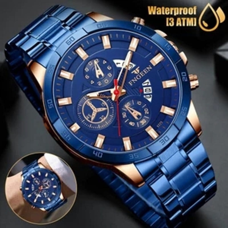 Waterproof Men Watch Stainless Steel Quartz 1 case