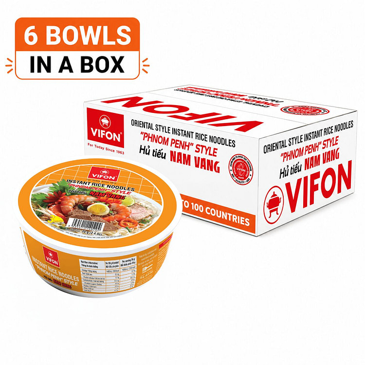 [6-BOWL] VIFON Phnom Penh Rice Noodle Soup 2.47 oz*6 counts