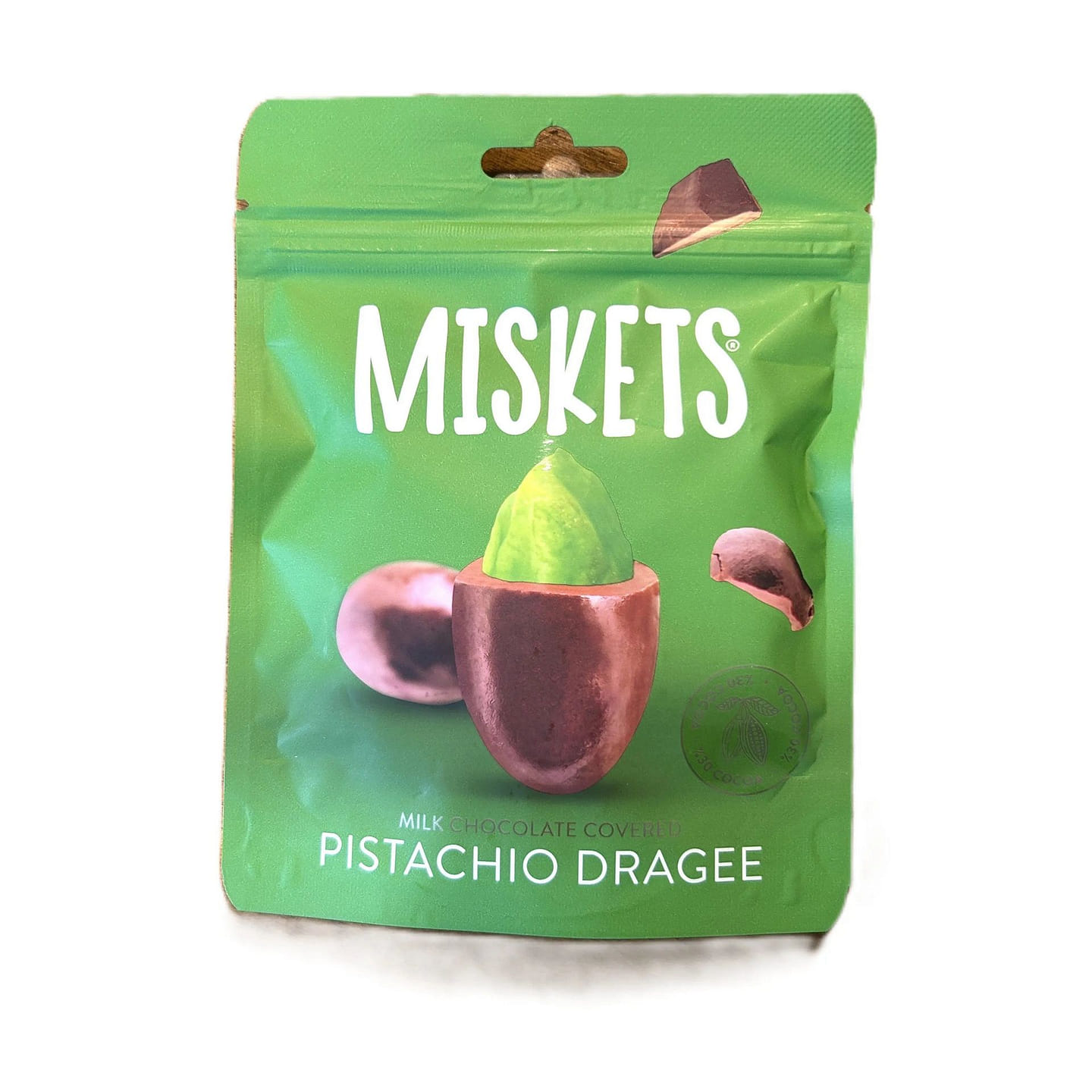 Miskets Pistachio Dragee Chocolate 100g (Turkey) 1 each