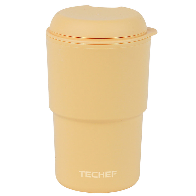 TECHEF Pastell Insulated Tumbler with Lid Yellow