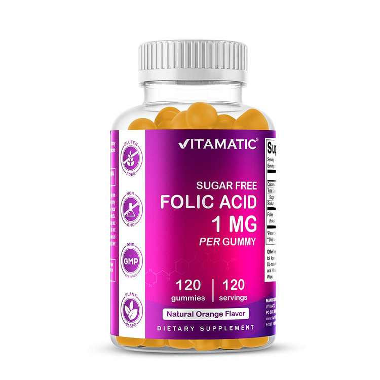 Sugar Free Folic Acid 1 mg - 120 Gummies