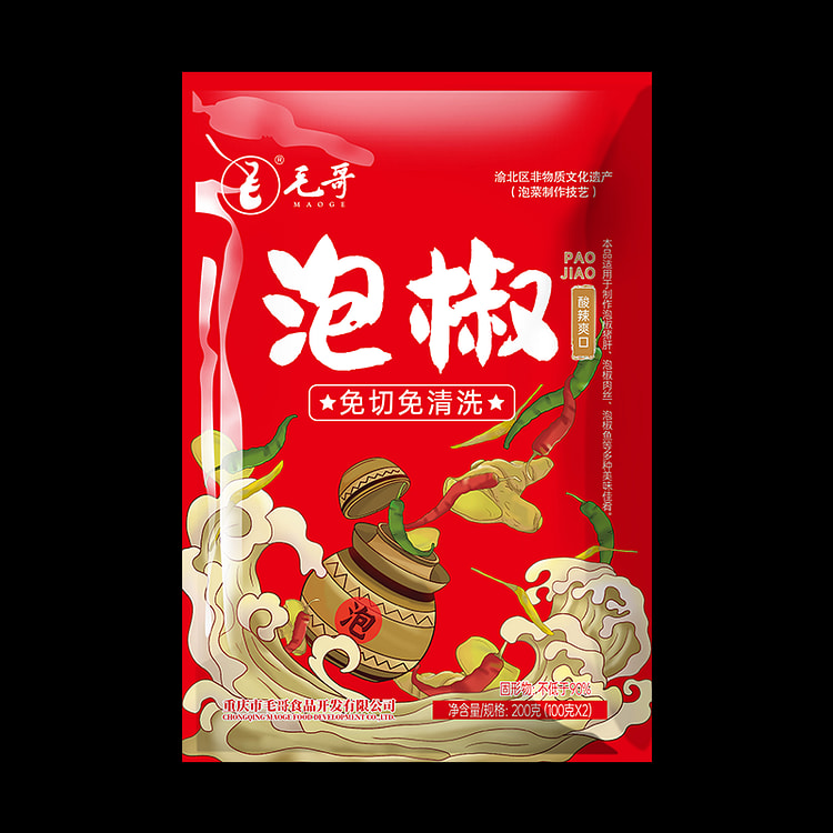 毛哥酸辣爽口泡椒调料200g*1袋