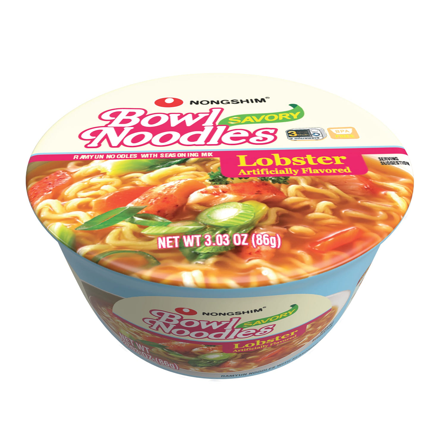 Nongshim Bowl Noodle Savory Lobster Flavor 6 pack 1 each