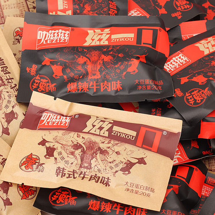 叻滋滋滋一口韩式素牛肉零食爆辣素牛肉大豆制品解馋追剧历零食混合口味