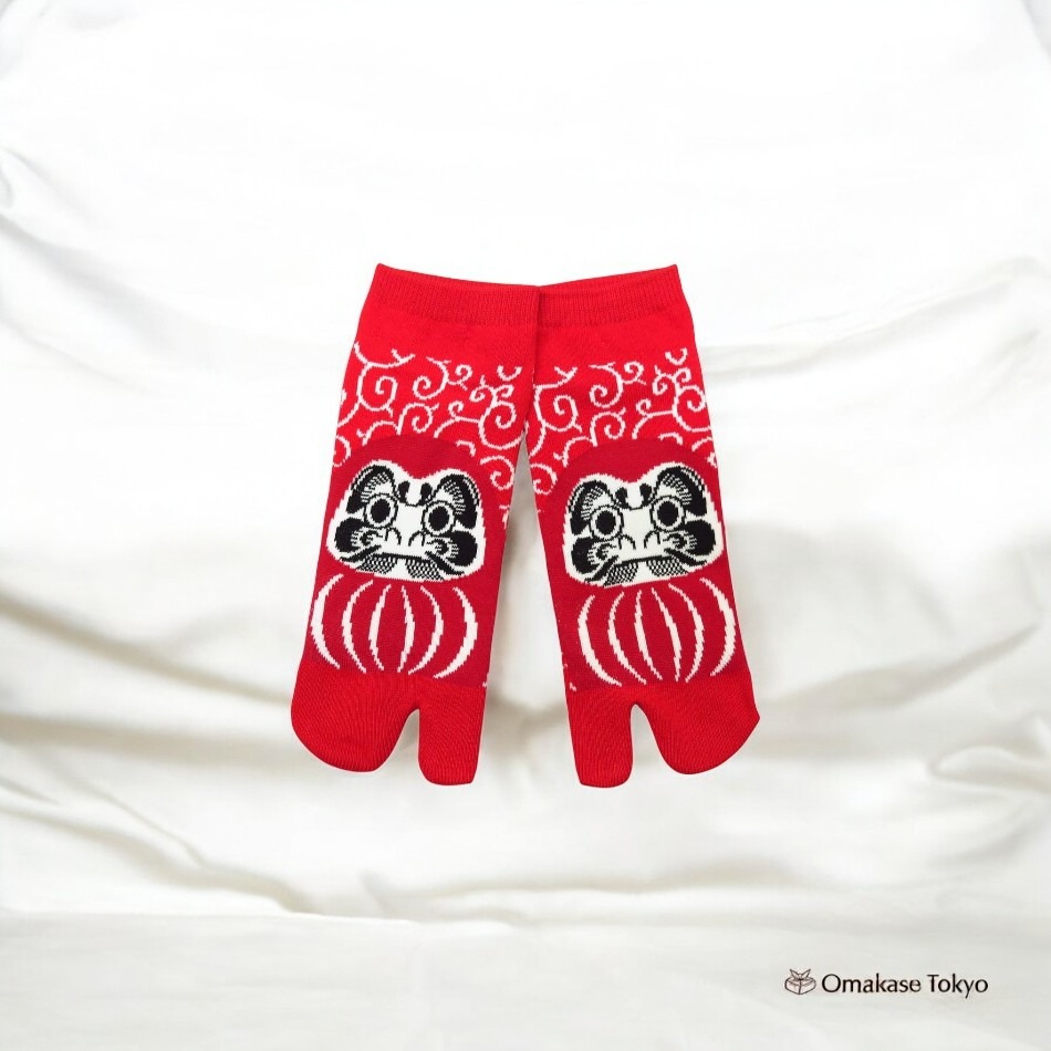 Yoshiwaka Daruma Arabesque Tabi Socks-Red 90 g