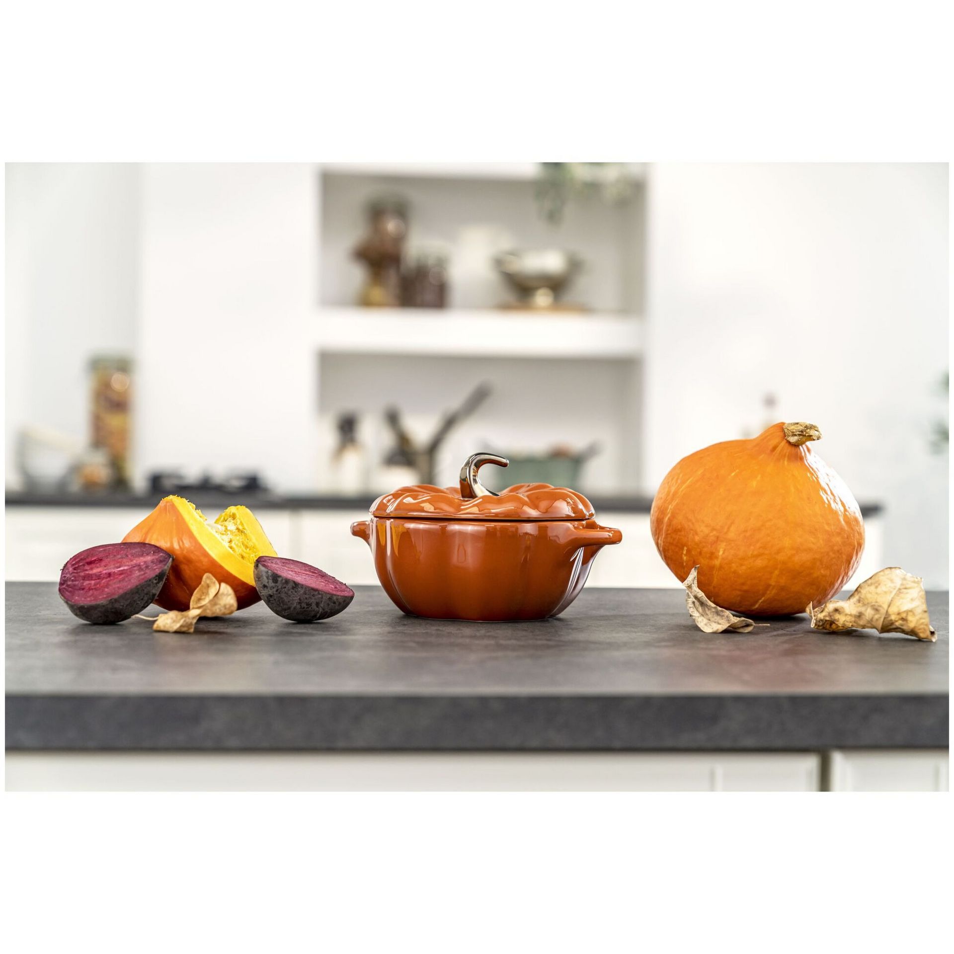 STAUB Ceramic 24-oz Pumpkin Cocotte 0.75-qt / Burnt Orange - Weee!