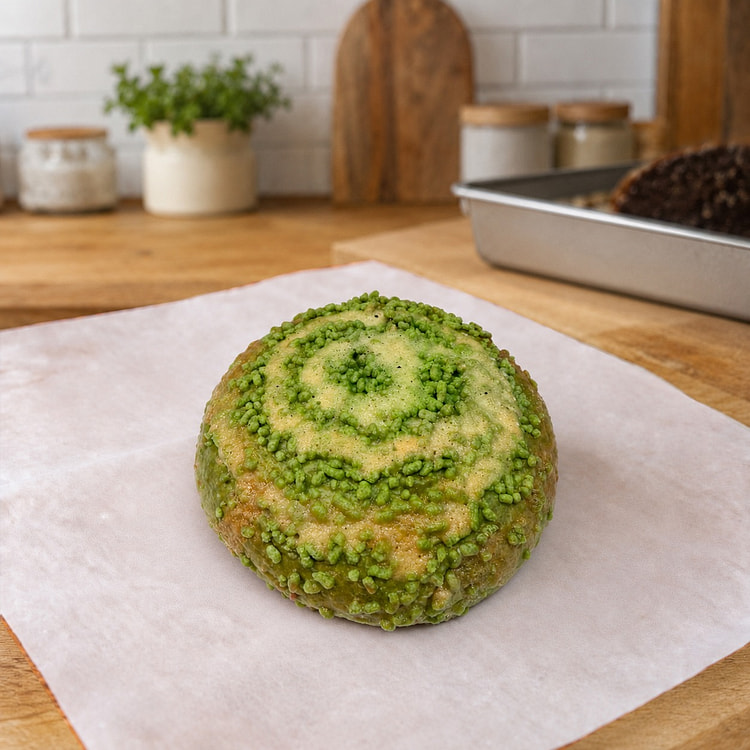 Matcha Red Bean Soft European Bread with Mochi 1 count