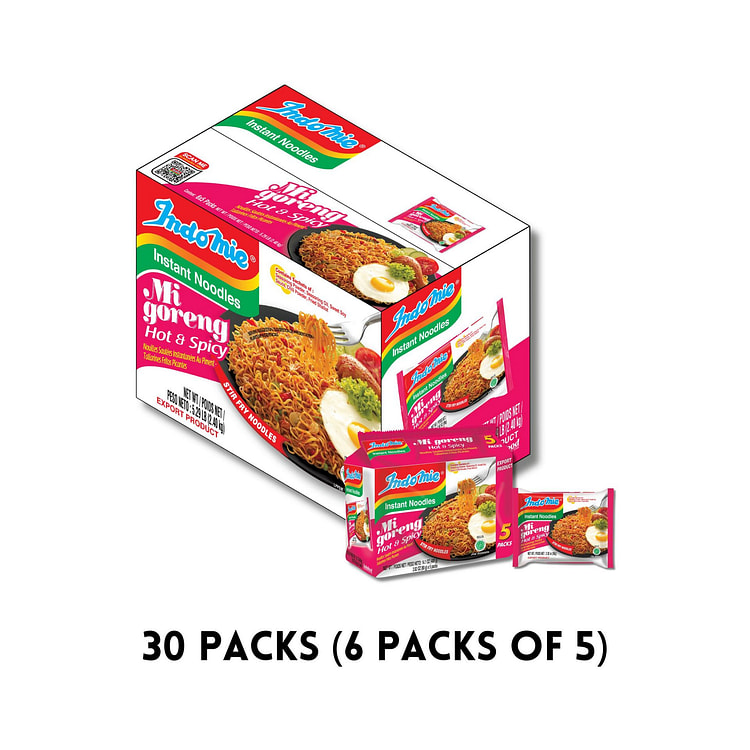 Indomie Mi Goreng Hot & Spicy Instant Noodles 1 count*30 pack
