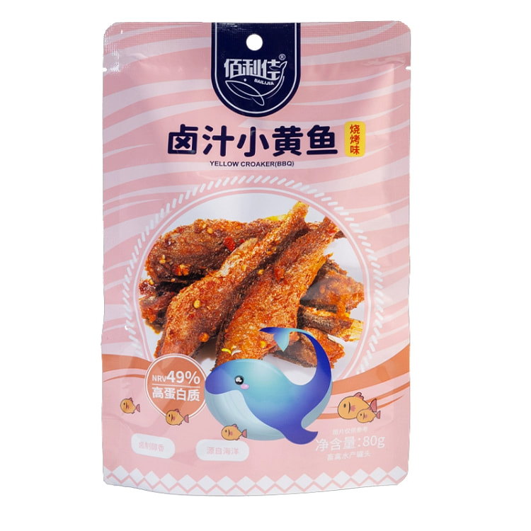 卤汁小黄鱼 烧烤味小鱼干鱼仔零食80g*1袋