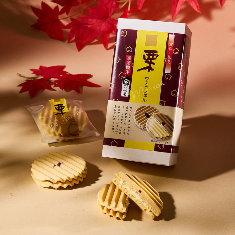 栗子华夫夹心饼干（5块）